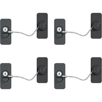 Fridge Lock (4 Pack),Refrigerator Lock with Keys,for Fridge, Cabinet Locks, Drawers, Dishwasher, Toilet and Child Safety Cabinet Locks, Traceless Adhesive No Drilling (Black)