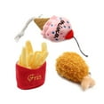 thumbnail image 4 of Jouets pour Animaux de Compagnie en Peluche, Nourriture Vocale, Frites, burger, Poulet, 4 of 21
