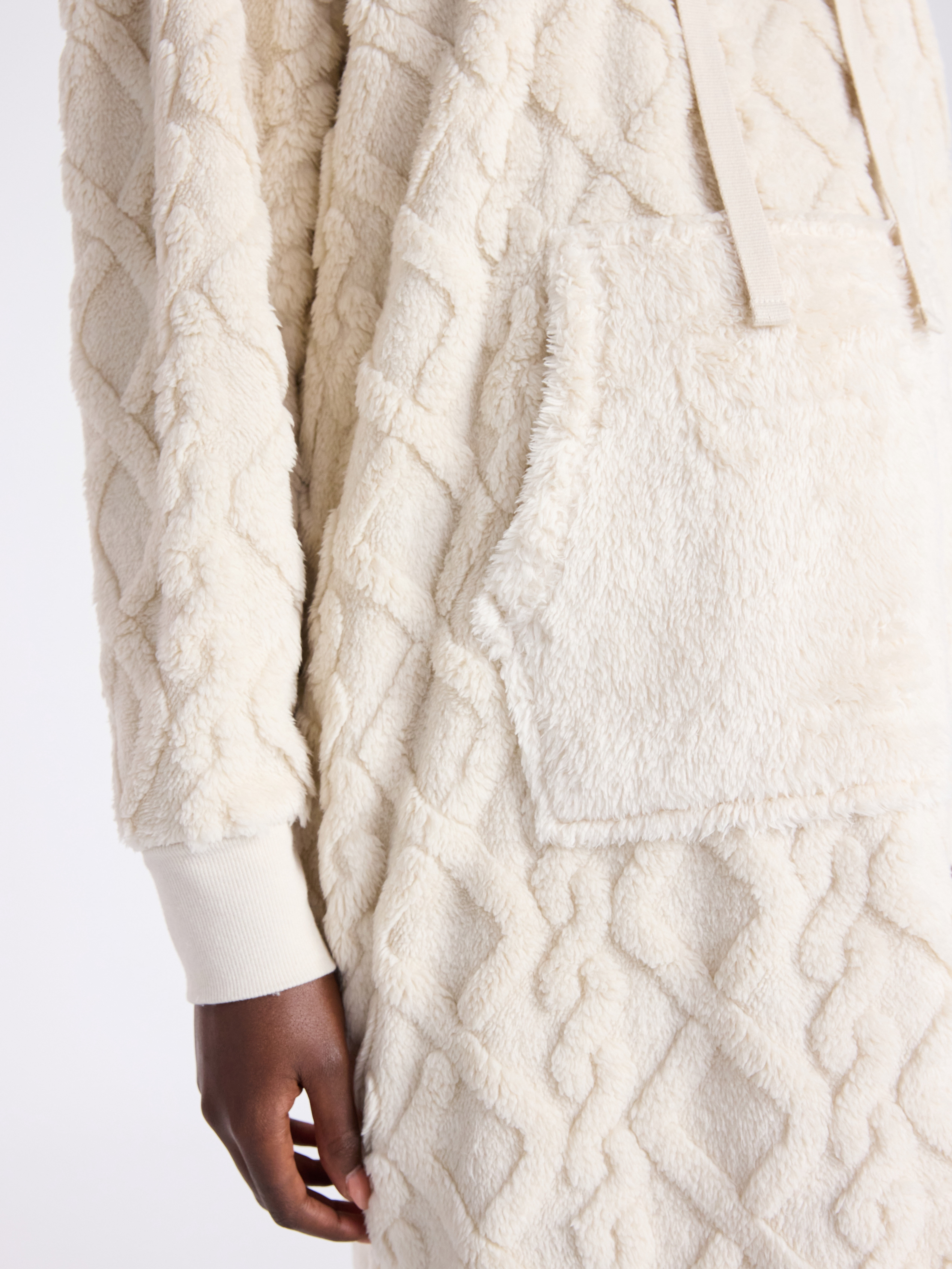 Joyspun Women's Oversized Hooded Plush Lounger, Size XS-3X