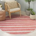 thumbnail image 2 of SAFAVIEH Montauk Marin Striped Cotton Area Rug, Orange/Ivory, 6' x 6' Round, 2 of 10