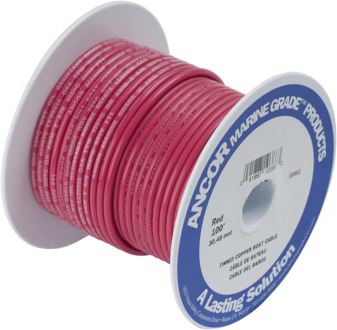 Ancor Red 18 AWG Tinned Copper Wire - 35' [180803]