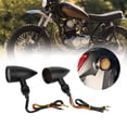 thumbnail image 3 of Brake Light 2Pcs Motorcycle Turn Signal Lamp Brake Light Vintage Grille Modification AccessoryBlack, 3 of 8
