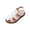 White, variant on Asxite Toddler Sandals Summer Fashion Solid Flats Soft Sole Breathable for Girls Shoes 4-12 Y