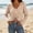 Khaki, variant on ZGRBOU Womens Boho Off Shoulder Sheer Tops Long Sleeve Crochet V Neck Pullover Shirts Drawstring Hem Swimsuit Cover Up