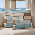 thumbnail image 5 of Pillow Covers 18x18 Set of 2, Blue Beige Brown Vintage Square Throw Pillow Covers for Couch/Sofa/Living Room, Retro Farmhouse Elegant Pastoral Decorative Soft Pillowcases for Couch Throw Pillows, 5 of 9