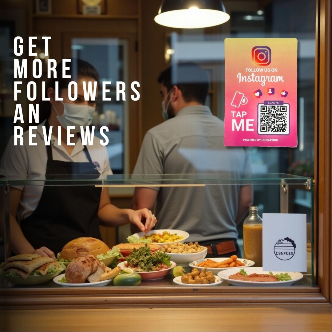 Boost Followers with Reusable QR & NFC Tap Sticker - Easy Follow Tap Sticker for Your Business, Store & Shop Followers Quickly - (3 Stickers)