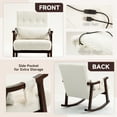 thumbnail image 4 of Homhum 2PCS Rocking Chair w/ Massage Lumbar Support, Indoor Comfy Rocker Chair for Adult, White, 4 of 8