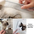 thumbnail image 4 of 2 Pack Dog Combs with Rounded Ends Stainless Steel Teeth, Cat Comb for Removing Tangles and Knots, Professional Grooming Tool for Long and Short Haired Dog, Cat, 6.5IN/7.5IN, 4 of 8