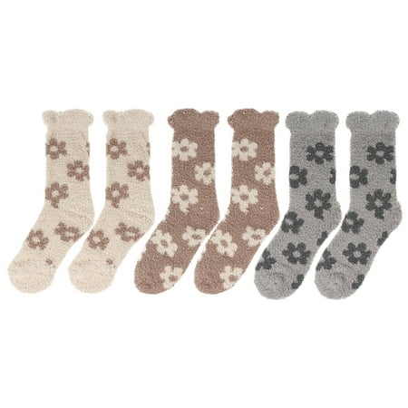 

NUOLUX 3 Pairs of Coral Fleece Socks Winter Socks Durable Lady Room Socks