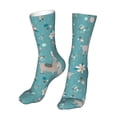 thumbnail image 6 of Xecao Teal Mama Llama Print Fashion No Heel Casual Crew Socks Cushioned Breathable for Men Women - Moisture wicking,Not easy to fade Suitable for daily, 6 of 7