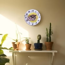 Holloyiver 12 Inch Sunflower Kitchen Wall Clock Rustic Farmhouse Clocks, Thick Wood Home Decor Clock for Bedroom, Office, Dinning Room, Silent Battery Operated