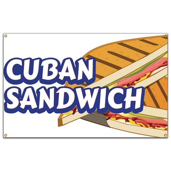 SignMission B-60 Cuban Sandwich 36 x 60 in. Banner Sign - Cuban Sandwich
