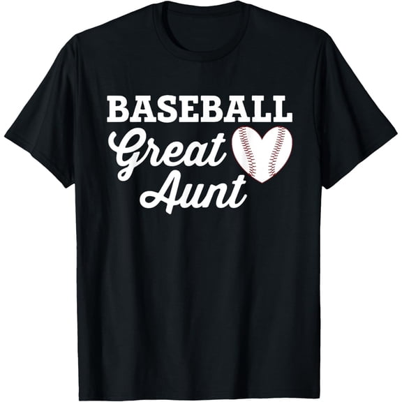 Baseball Great Aunt Love Heart Sports T-Shirt