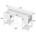 thumbnail image 7 of 55.1" LED Gaming Desk with Drawers, Computer Desk with Outlets, Office Desk with 4 Drawers, Corner Desk, Writing Desk in White, 7 of 7