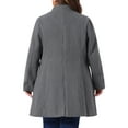 thumbnail image 4 of DARING DIVA Women's Plus Size Steampunk Stand Collar Single Breasted Coat 1X Grey, 4 of 6