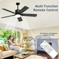 thumbnail image 4 of SKEVEN 52'' Ceiling Fan with Light and Remote Control, 6-Speed Reversible DC Motor, 5 Wood Fan Blades,Black, 4 of 7