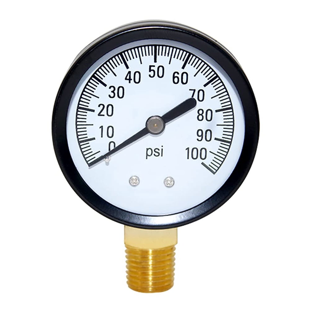 1 4Inch NPT 100Psi Economical Pressure Gauge With Brass Internals 2Inch 1-4inch-npt-100psi-economical-pressure-gauge-with-brass-internals-2inch