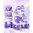 thumbnail image 2 of Hozzen Kids Roller Skates for Girls, 4 Size Adjustable Rainbow Unicorn Roller Skates with Light UP Wheels for Toddler Beginner (M, 12C-2Y), 2 of 6