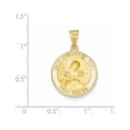 thumbnail image 3 of 14k Yellow Gold Polished and Satin Sacred Heart of Mary Medal Hollow Pendant Charm, 3 of 4