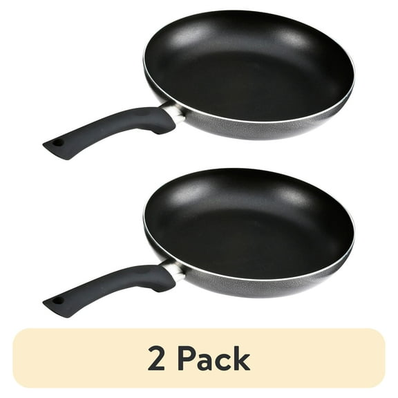 (2 pack) IMUSA  12in Charcoal Aluminum Nonstick Fry Pan with Soft Touch Handle, Black