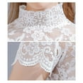 thumbnail image 5 of ZPAQI Women Turtleneck Detachable Collar Floral Lace Short Sleeve Half Shirt Dickey, 5 of 15
