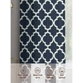 thumbnail image 7 of Navy Blue Morocco Semi Sheer Curtains 108 Inch Length 2 Panels Set, Modern Farmhouse Minimalist Plaid Sheer Kitchen Curtain Privacy Voile Window Curtain for Living Room Bedroom Rod Pocket Drapes, 7 of 7