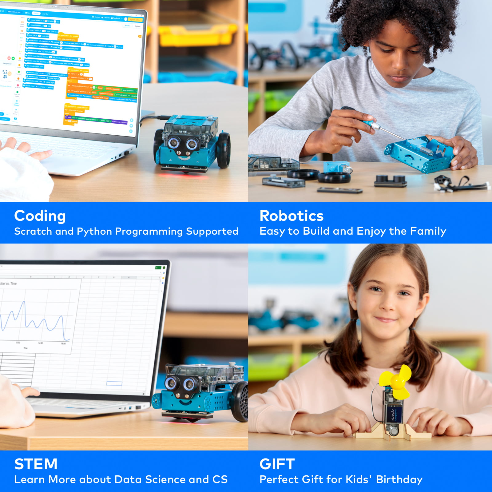 Makeblock mBot Neo Robot Kit with Scratch Coding Box, Coding for Kids  Support Scratch & Python Programming, Robotics Kit for Kids, Building Stem  Toys
