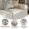thumbnail image 6 of EMMA + OLIVER Modern Fabric Hardwood Foam Polyester Storage Armchair, Cream, 6 of 14