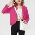thumbnail image 5 of Girls' Cardigan Blazers Shawl Collar Open Front Long Sleeve Cropped Formal Party Suit Jacket Outerwear (5 Years, Hot Pink), 5 of 6
