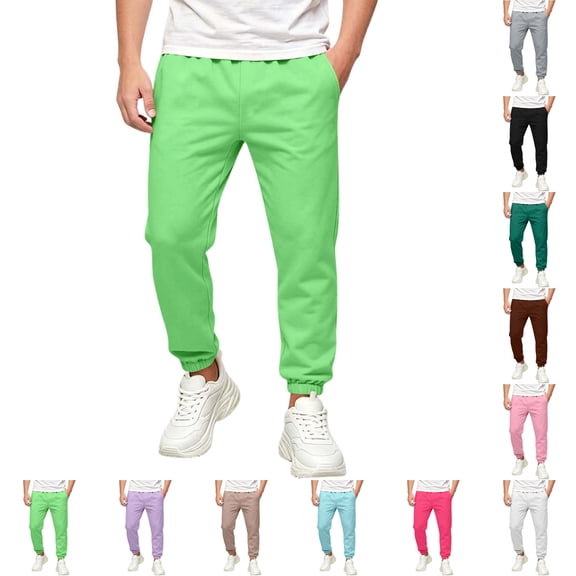 Sentuca Boys Sweatpants, Elastic Bottom Solid Color Jogger Pants with Pockets Sports Sweatpants Fleece Winter Kids Clothes Size 9-10Y