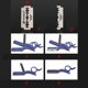thumbnail image 3 of Vintage Barber Straight Edge Razor with Easy Blades Replacement Mechanism Beard Shaving Blue, 3 of 4