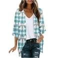 thumbnail image 2 of UPPADA Womens Floral Print Cardigan Flowy Summer Cardigan Long Sleeve Kimono Cardigan Loose Cover up Casual Blouse Tops Light Blue,L, 2 of 5