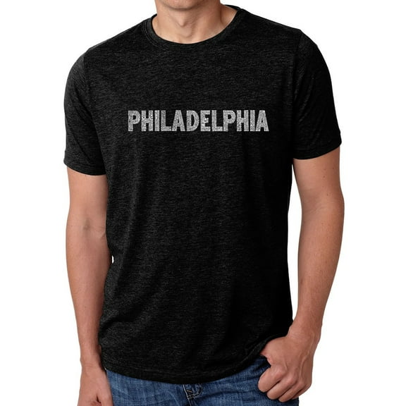 LA Pop Art Men's Premium Blend Word Art T-shirt - PHILADELPHIA NEIGHBORHOODS
