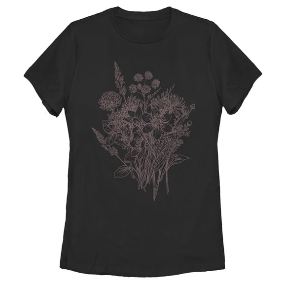 Women's Lost Gods Floral Doodles Graphic T-Shirt