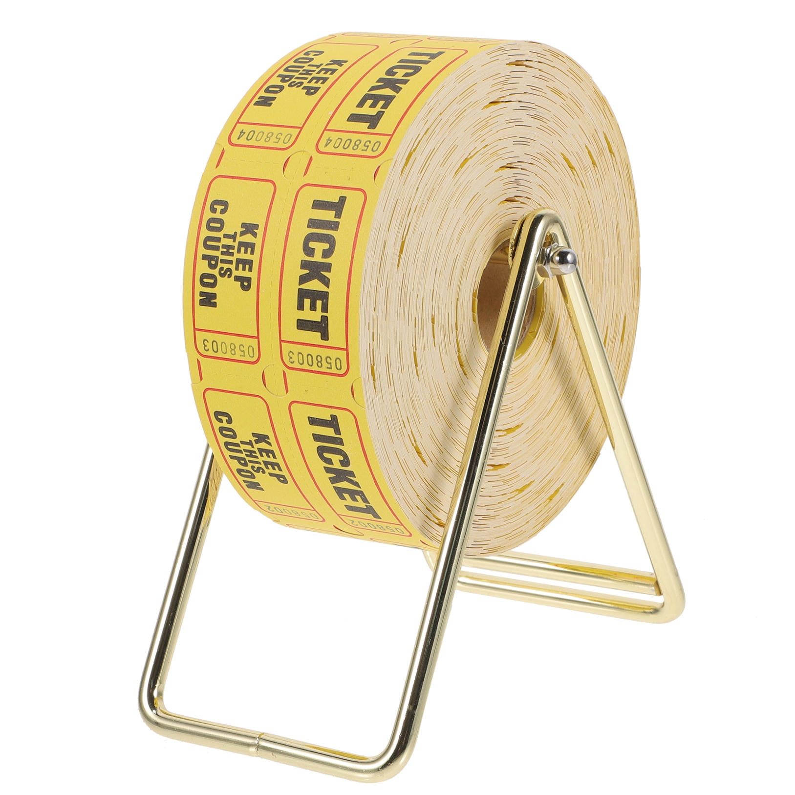 SHOWERORO Yellow Raffle Ticket Holder with Paper Tickets Roll for Fundraisers and Carnivals