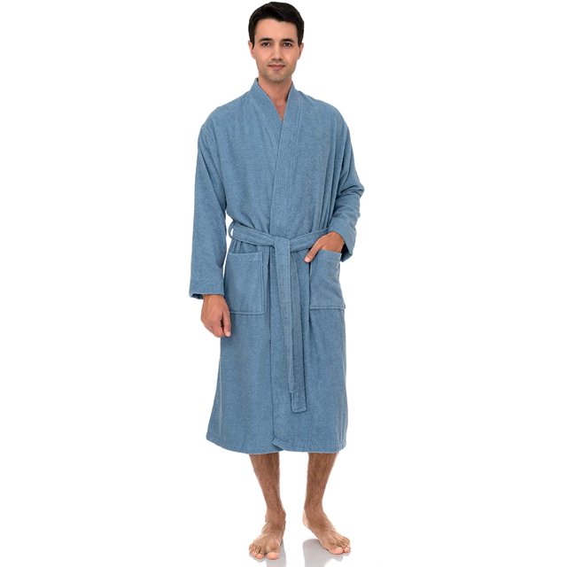 Men's Robe, Turkish Cotton Terry Kimono Bathrobe