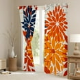 thumbnail image 3 of Manfei Floral Dahlia Curtains and Drapes (38x45),Geometric Geometric Flower Blackout Curtains for Bedroom,Orange Blue White Curtains Pack of 2 (38x45),Microfiber Bedroom Decor, 3 of 6