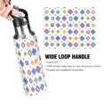 thumbnail image 4 of Yayeee 33oz Insulated Water Bottle Double Wall Stainless Steel with Flip Straw Lid, Purple Retro Shapes, 4 of 7