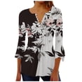 thumbnail image 1 of IROINID Reduced Plus Size Shirts for Women Crew Neck Long Sleeve Daily Trumpet Solid Buttoned Basic Ruched Corset Tunic Tops Pleated T-shirts Blouses,Gray, 1 of 5