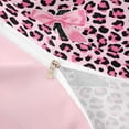 thumbnail image 3 of Manfei Pink Leopard Print Bow Letter A Queen Duvet Cover Set for Girls, Fashion Initial Bedding, Pink Reversible, 1 Duvet Cover and 2 Pillowcases (No Comforter), 3 of 5