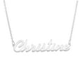 thumbnail image 4 of Sterling Silver Christine Name Pendant 16-inch Chain Necklace - White, 4 of 5