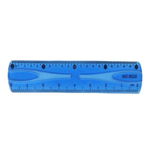 SLYNSHome Transparent Ruler Color Plastic Rulers 8 inch Ruler with Centimeters,Millimeter and Inches Office Supplies - Blue