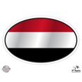 thumbnail image 1 of Yemen Flag Oval - 12" Vinyl Sticker Waterproof Decal, 1 of 1