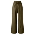 thumbnail image 5 of Lixiuxyad Women Drawstring Pants Women High Waist Casual Wide Leg Long Palazzo Pants Trousers Regular Size Green, 5 of 5