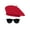 Red, variant on 1950s Beatnik Hipster Combo Kit Beret and Sunglass, Red