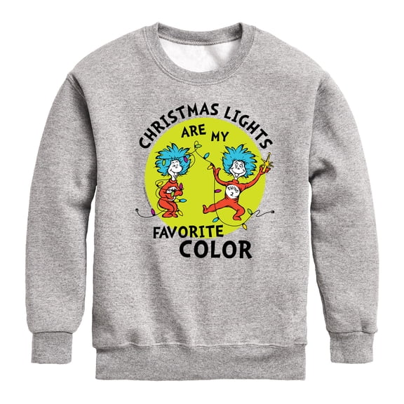 The Cat in the Hat - Christmas Lights Are My Favorite Color - Toddler And Youth Crewneck Fleece Sweatshirt