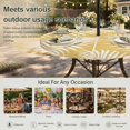 thumbnail image 6 of Round Outdoor Tablecloth with Umbrella Hole and Zipper, Palm Leaves Yellow Tablecloth with Elastic Waterproof, Summer Botanical Coastal Tropical Patio Table Covers for 31" - 35" Picnic Pool Tables, 6 of 9