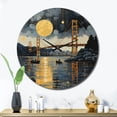 thumbnail image 3 of Designart "Golden Gate Monochrome Yellow Bridge II" Architecture Oversized Wall Clock, 3 of 5