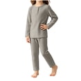 thumbnail image 2 of Spazoro Toddler Girls 2 Pieces Outfit Sets, Crew Neck Shirts and Pants Solid Color Long Sleeve Fall Soft & Breathable Casual Loungewear Sets for Home Gray Size 2-3 T, 2 of 6