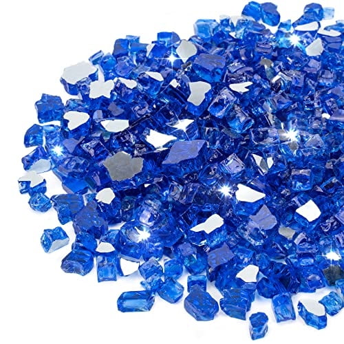 Fire Glass Stanbroil, 4,5 kg — 1,27 cm, reflectante, templado, azul cobalto